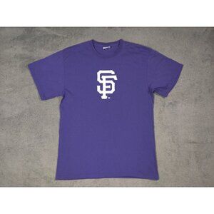 San Francisco Giants Shirt Adult Mens Large Purple White Food Allergy Awareness